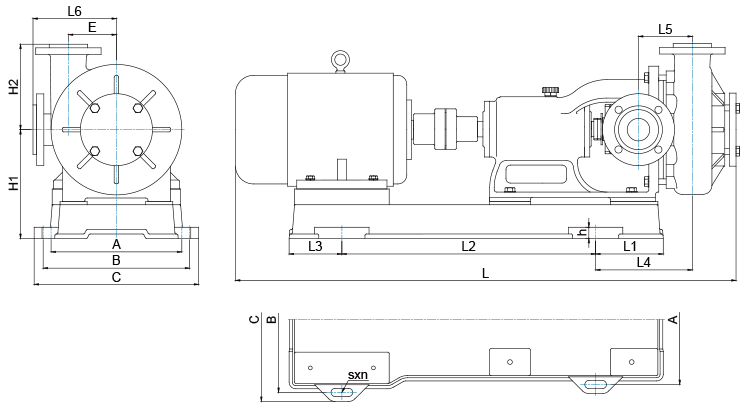HFM-I型单级泵的外形图